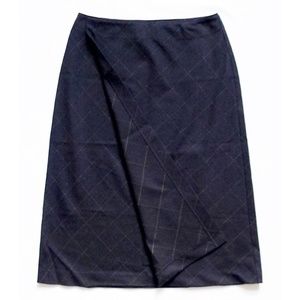 NEW WITHOUT TAG GAP A-Line Pinstripe Checks Wool Wrap Skirt Sz 1 (26" x 25.5")
